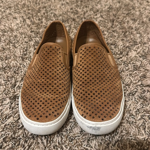 Tory Burch Perforated Suede Slip On Shoes Brown - Picture 2 of 13